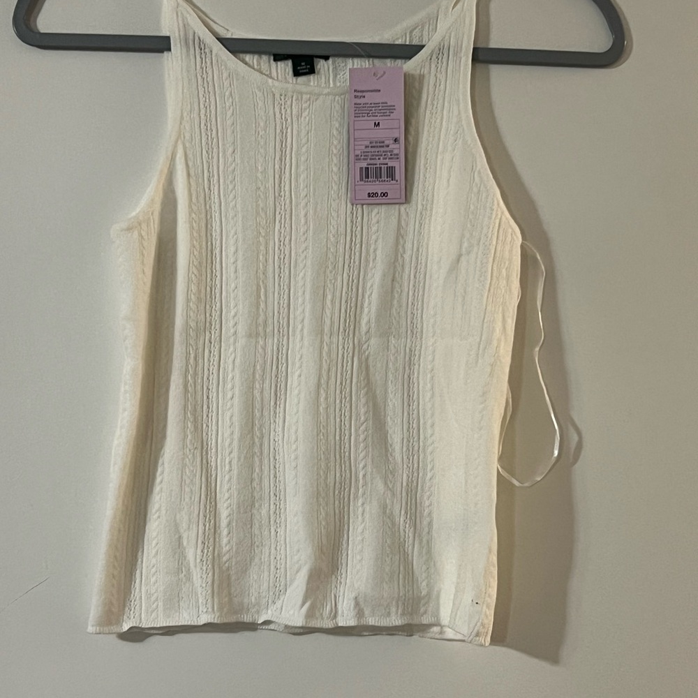 Target Off-White Textured Tank Top